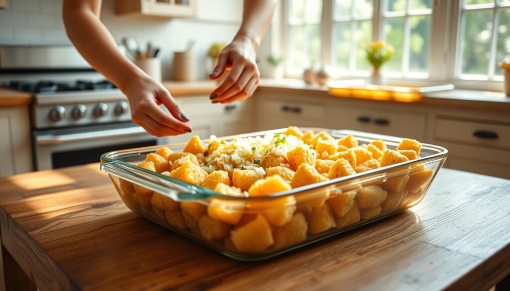 Tater Tot Casserole Preparation